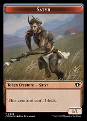 Spirit (0010) // Satyr Double-Sided Token [Commander Masters Tokens] Magic: The Gathering