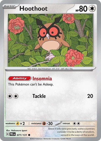 Hoothoot (077/131) [Scarlet & Violet: Prismatic Evolutions] Pokémon