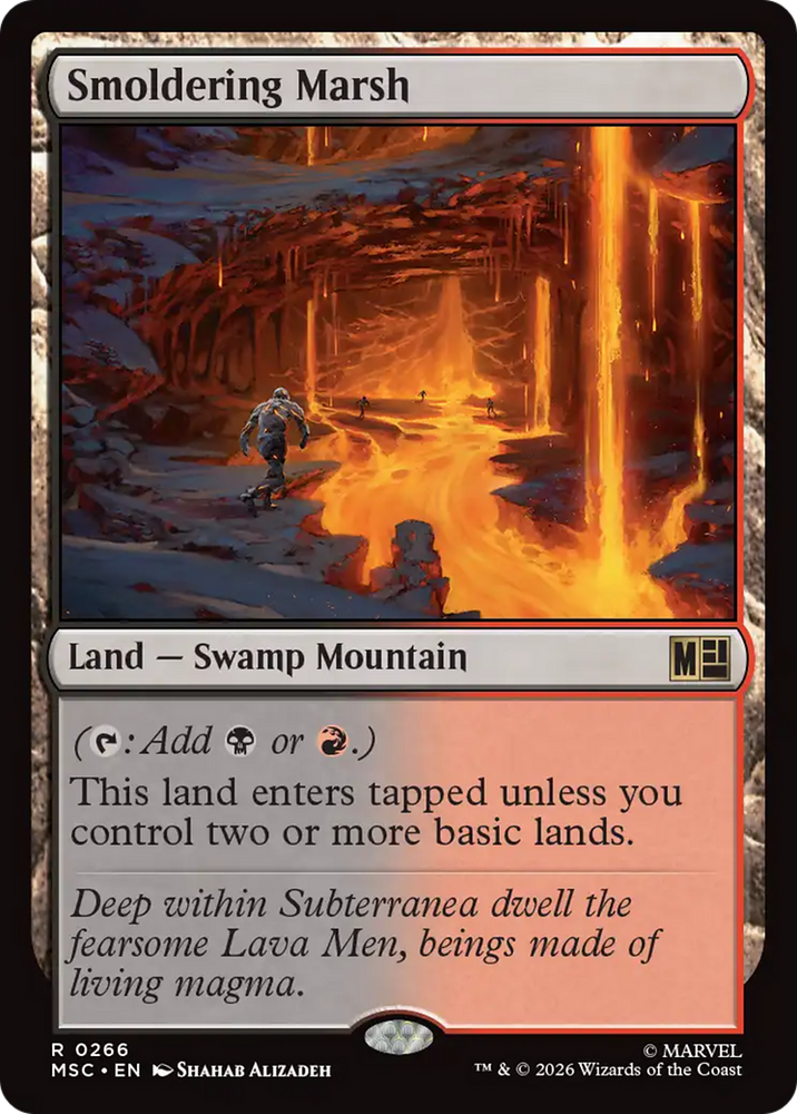 Smoldering Marsh (Surge Foil) [Marvel Super Heroes Commander] Magic: The Gathering