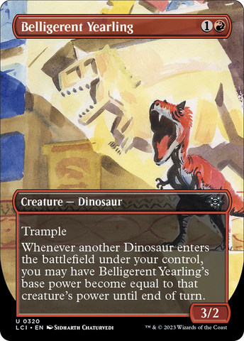 Belligerent Yearling (Borderless) [The Lost Caverns of Ixalan] Magic: The Gathering