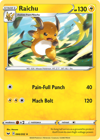 Raichu (066/202) [Sword & Shield: Base Set] Pokémon