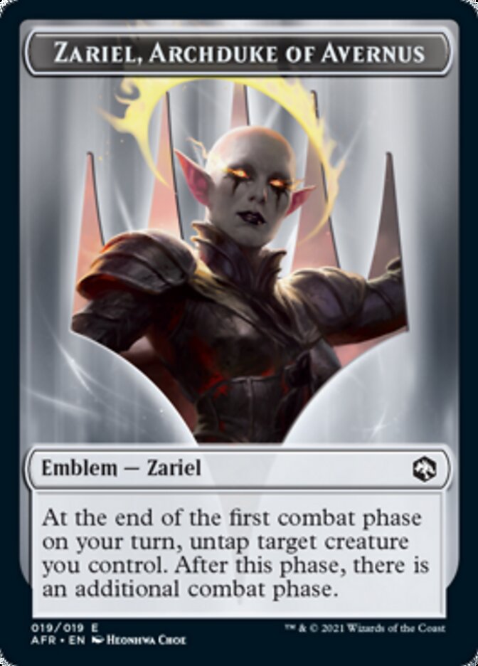Treasure // Zariel, Archduke of Avernus Emblem Double-Sided Token [Dungeons & Dragons: Adventures in the Forgotten Realms Tokens] Magic: The Gathering