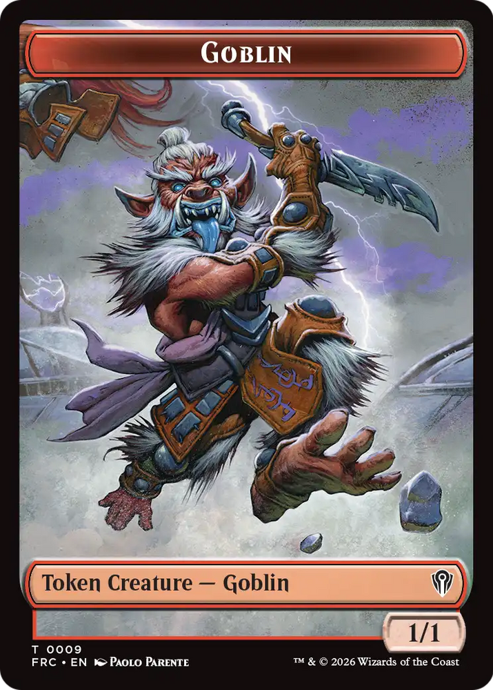 Zombie Army // Goblin Double-Sided Token [Reality Fracture Commander Tokens] Magic: The Gathering