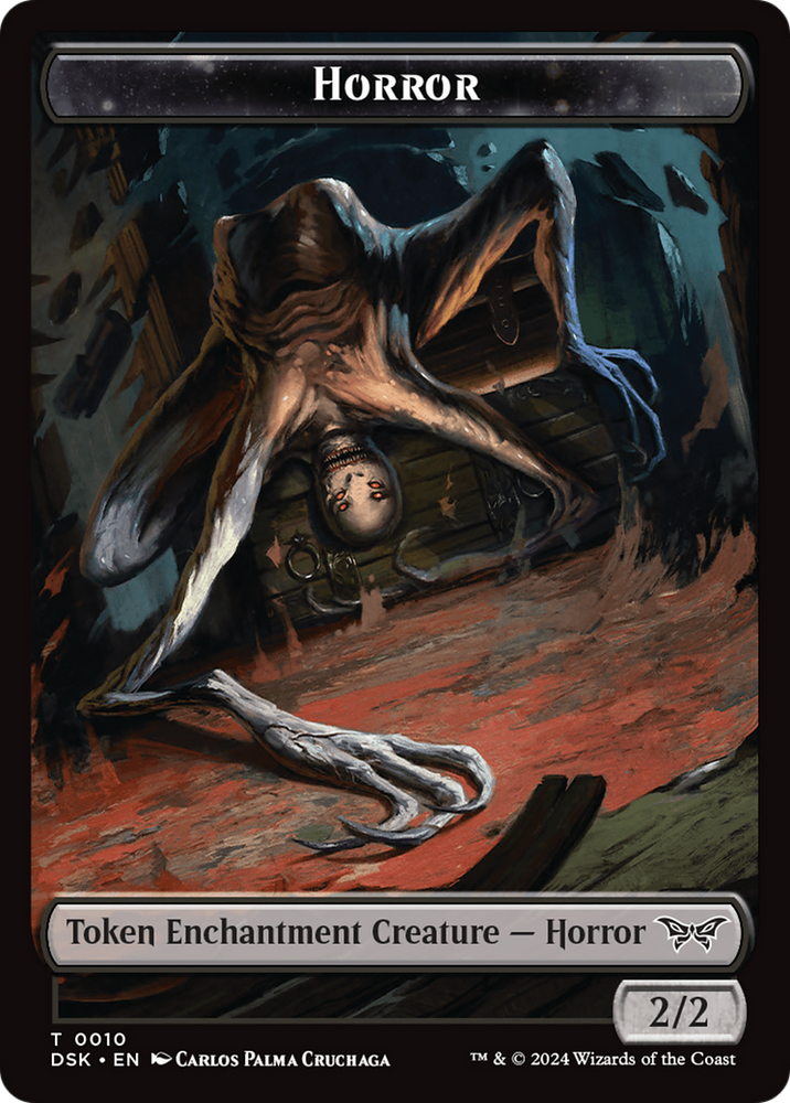 Horror // Glimmer Double-Sided Token [Duskmourn: House of Horror Tokens] Magic: The Gathering