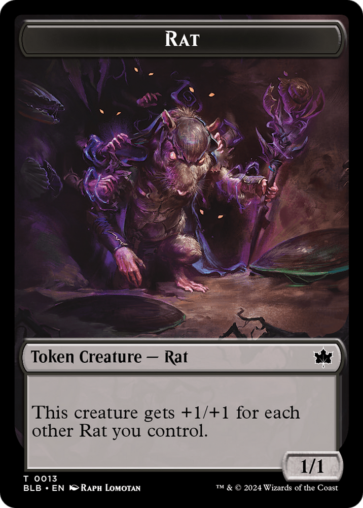 Rat Token [Bloomburrow Tokens] Magic: The Gathering