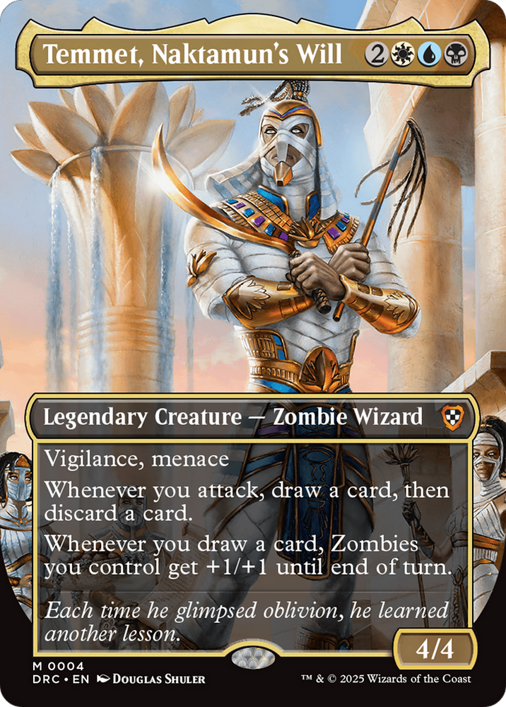 Temmet, Naktamun's Will (Borderless) [Aetherdrift Commander] Magic: The Gathering