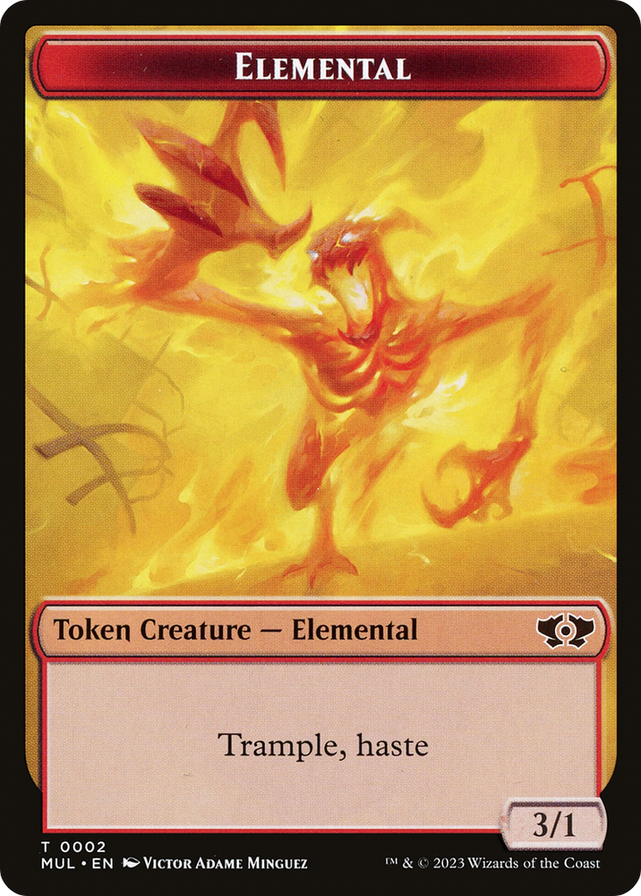 Elemental (02) // Teferi's Talent Emblem Double-Sided Token [March of the Machine Commander Tokens] Magic: The Gathering