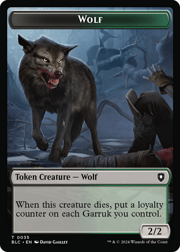 Human Soldier // Wolf (035) Double-Sided Token [Bloomburrow Commander Tokens] Magic: The Gathering