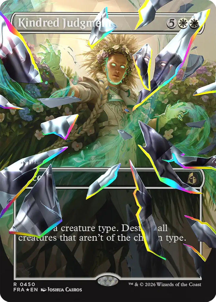 Kindred Judgment (Borderless) (Facet Foil) [Reality Fracture] Magic: The Gathering