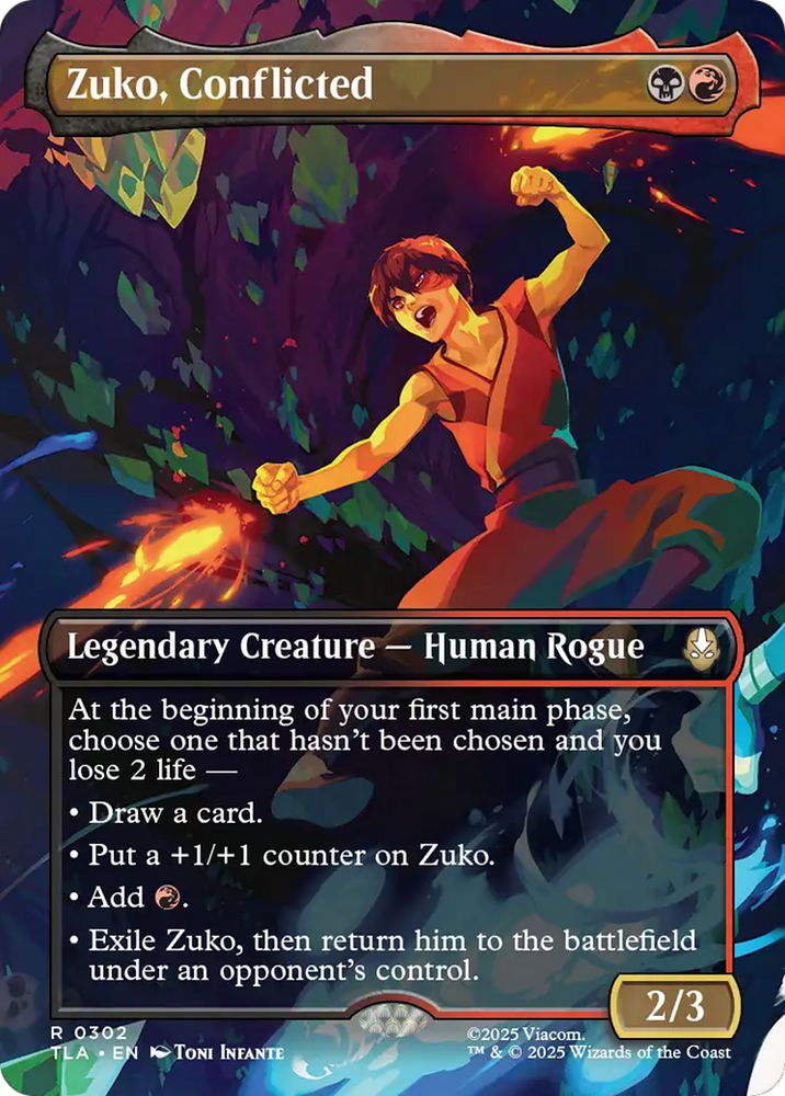 Zuko, Conflicted (Borderless) [Avatar: The Last Airbender] Magic: The Gathering