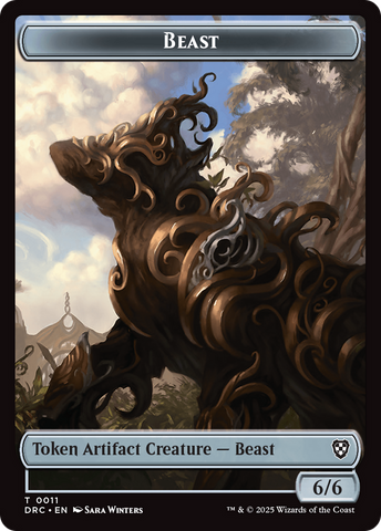 Beast (0010) // Beast (0011) Double-Sided Token [Aetherdrift Commander] Magic: The Gathering
