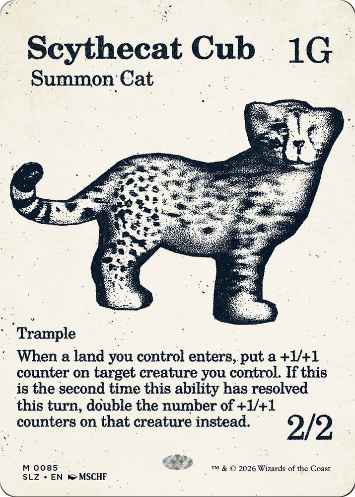 Scythecat Cub (0085) [Secret Lair x MSCHF: The Zeta Set] Magic: The Gathering
