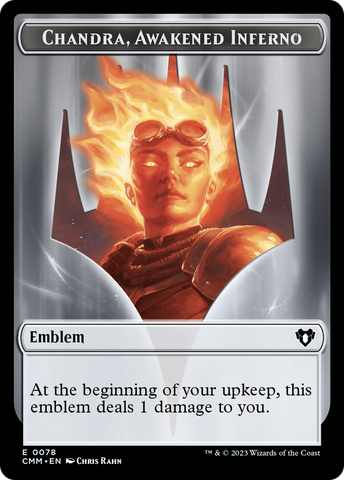 Chandra, Awakened Inferno Emblem // Wizard Double-Sided Token [Commander Masters Tokens] Magic: The Gathering