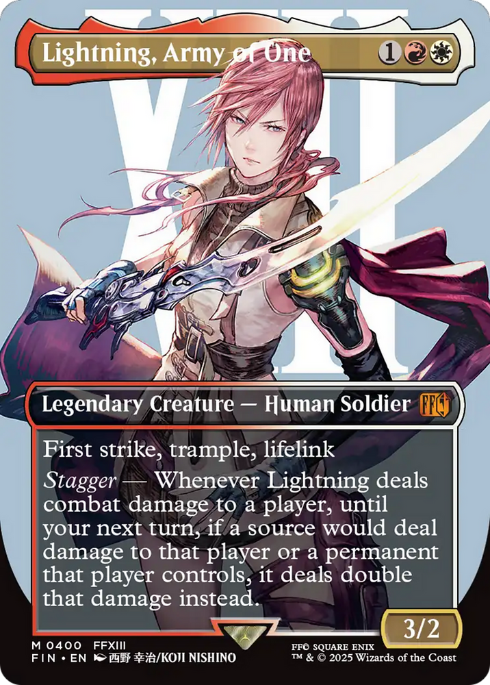 Lightning, Army of One (Borderless) (0400) [FINAL FANTASY] Magic: The Gathering