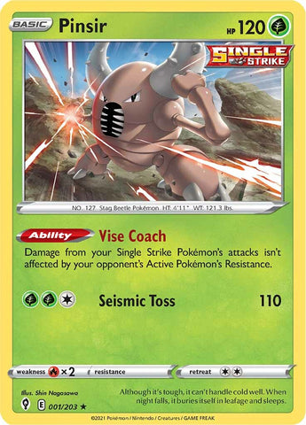 Pinsir (001/203) [Sword & Shield: Evolving Skies] Pokémon