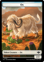 Zombie // Ox Warrior Double-Sided Token [Outlaws of Thunder Junction Commander Tokens] Magic: The Gathering