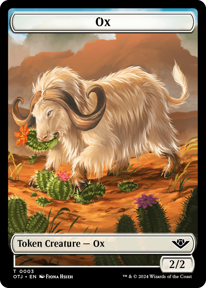 Ox // Plot Double-Sided Token [Outlaws of Thunder Junction Tokens] Magic: The Gathering