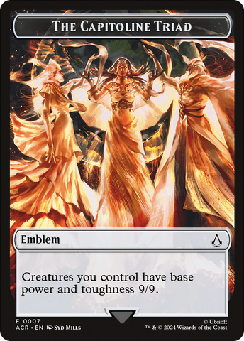 Assassin // Emblem - The Capitoline Triad Double-Sided Token [Assassin's Creed Tokens] Magic: The Gathering