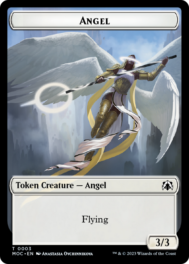 Angel (3) // Demon Double-Sided Token [March of the Machine Commander Tokens] Magic: The Gathering