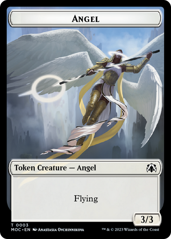 Angel (3) // Demon Double-Sided Token [March of the Machine Commander Tokens] Magic: The Gathering