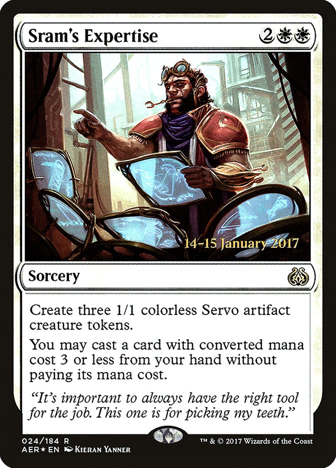 Sram's Expertise [Aether Revolt Prerelease Promos] Magic: The Gathering