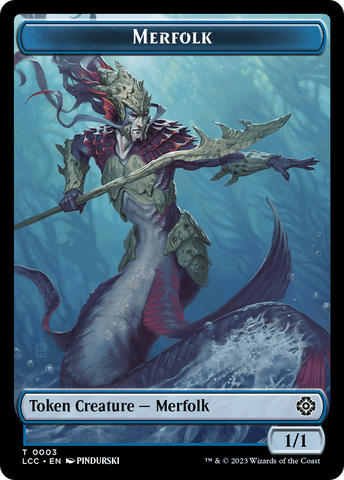 Bird // Merfolk (0003) Double-Sided Token [The Lost Caverns of Ixalan Commander Tokens] Magic: The Gathering