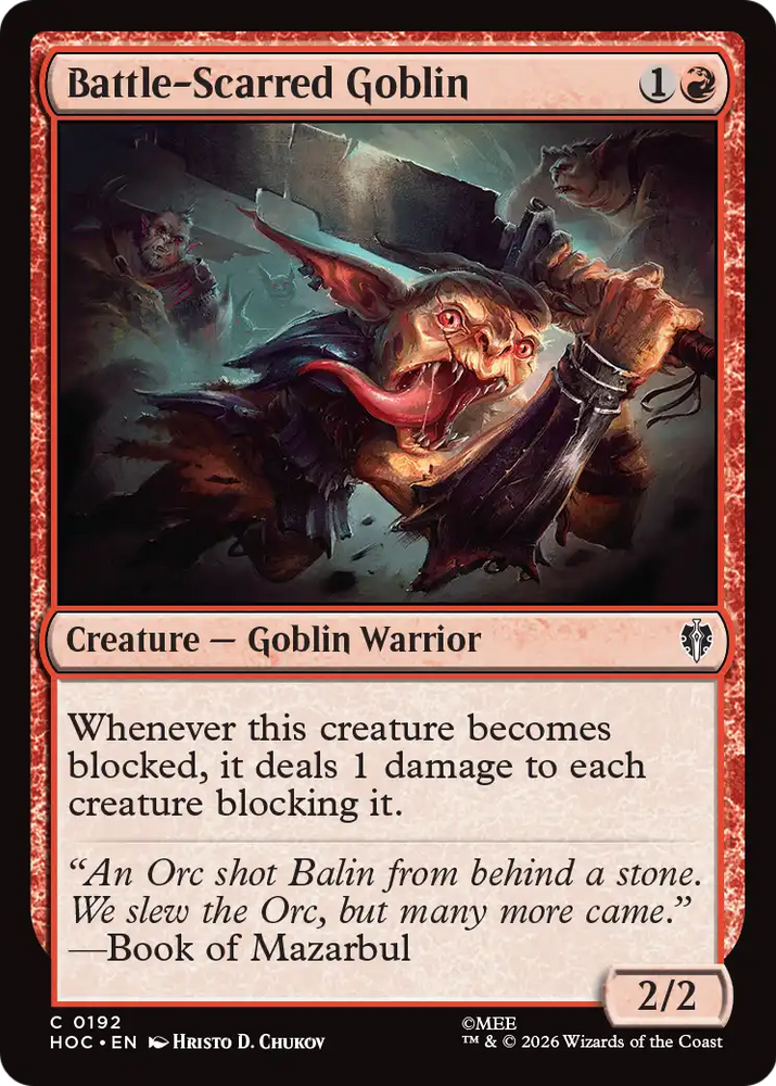 Battle-Scarred Goblin [The Hobbit: Eternal-Legal] Magic: The Gathering