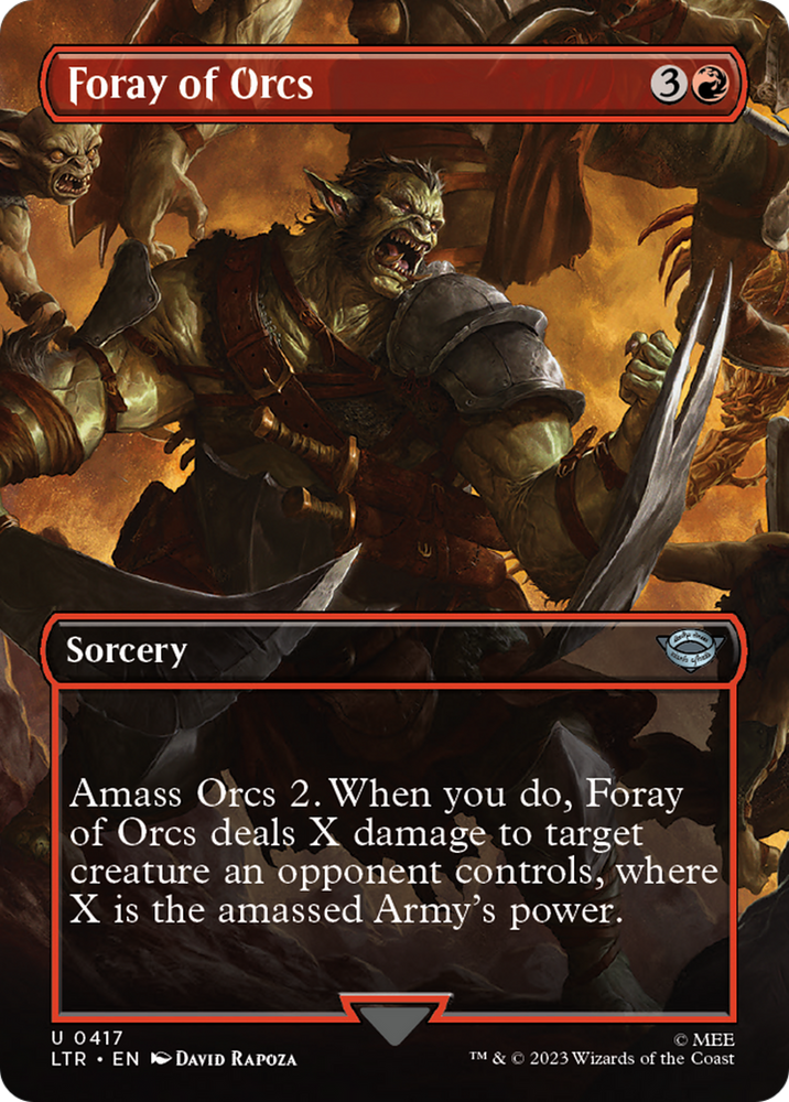 Foray of Orcs (Borderless Alternate Art) [The Lord of the Rings: Tales of Middle-Earth] Magic: The Gathering