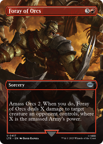 Foray of Orcs (Borderless Alternate Art) [The Lord of the Rings: Tales of Middle-Earth] Magic: The Gathering