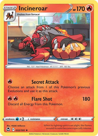 Incineroar (032/195) [Sword & Shield: Silver Tempest] Pokémon