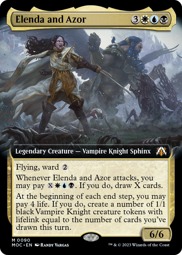 Elenda and Azor (Extended Art) [March of the Machine Commander] Magic: The Gathering