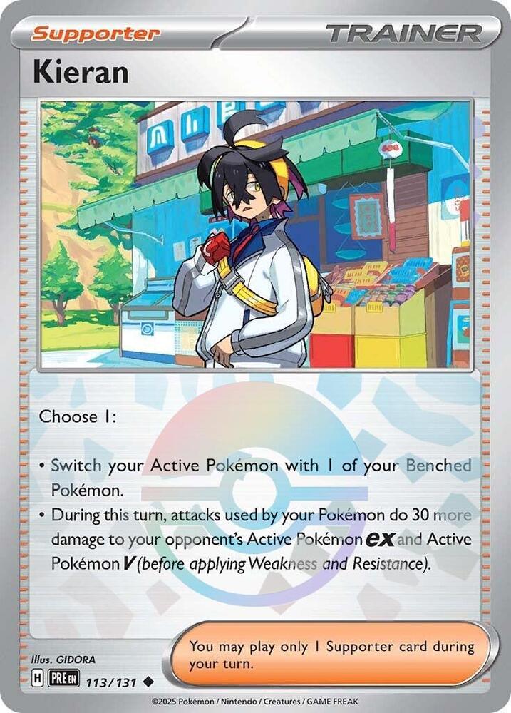 Kieran (113/131) (Poke Ball Pattern) [Scarlet & Violet: Prismatic Evolutions] Pokémon
