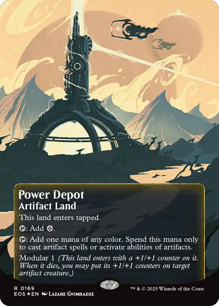 Power Depot (0169) (Borderless) (Galaxy Foil) [Edge of Eternities: Stellar Sights] Magic: The Gathering