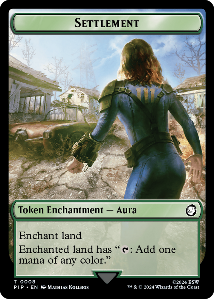 Settlement // Human Soldier Double-Sided Token [Fallout Tokens] Magic: The Gathering