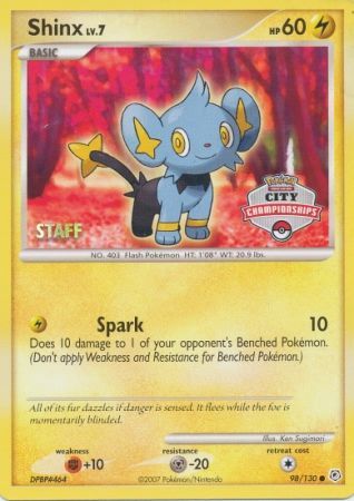 Shinx (98/130) (Staff City Championships Promo) [Nintendo: Black Star Promos] Pokémon