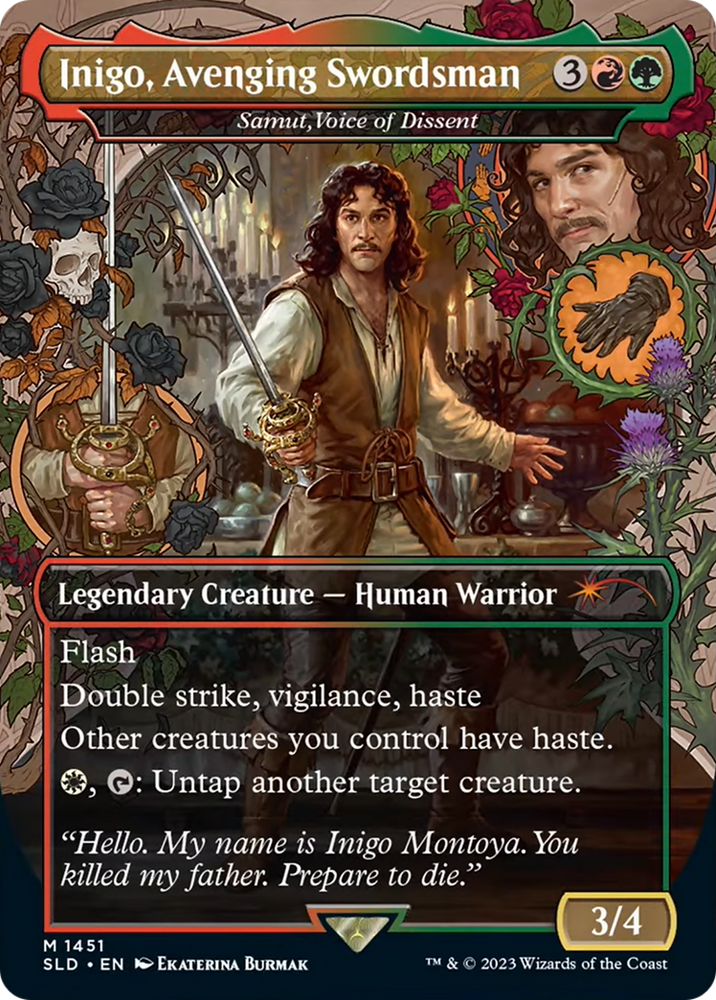 Inigo, Avenging Swordsman - Samut, Voice of Dissent [Secret Lair Drop Series] Magic: The Gathering