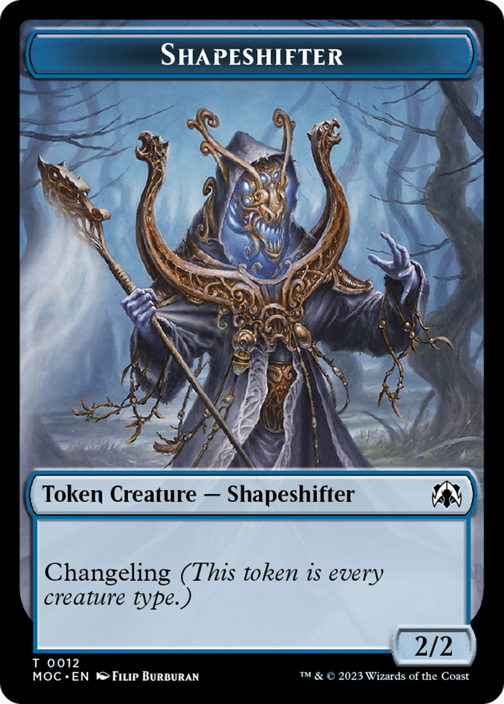 Blood // Shapeshifter Double-Sided Token [March of the Machine Commander Tokens] Magic: The Gathering