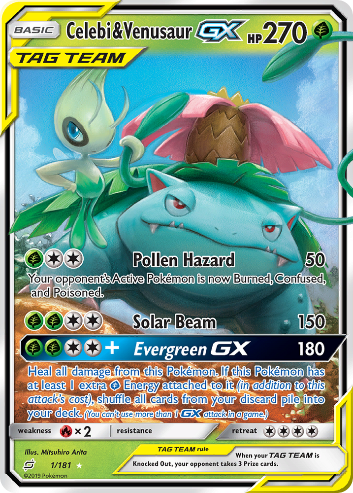 Celebi & Venusaur GX (1/181) [Sun & Moon: Team Up] Pokémon