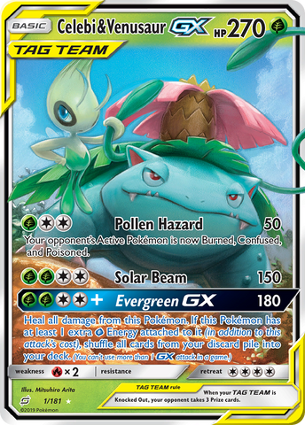 Celebi & Venusaur GX (1/181) [Sun & Moon: Team Up] Pokémon