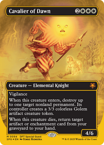 Cavalier of Dawn (Borderless) (First-Place Foil) [Aetherdrift Special Guests] Magic: The Gathering