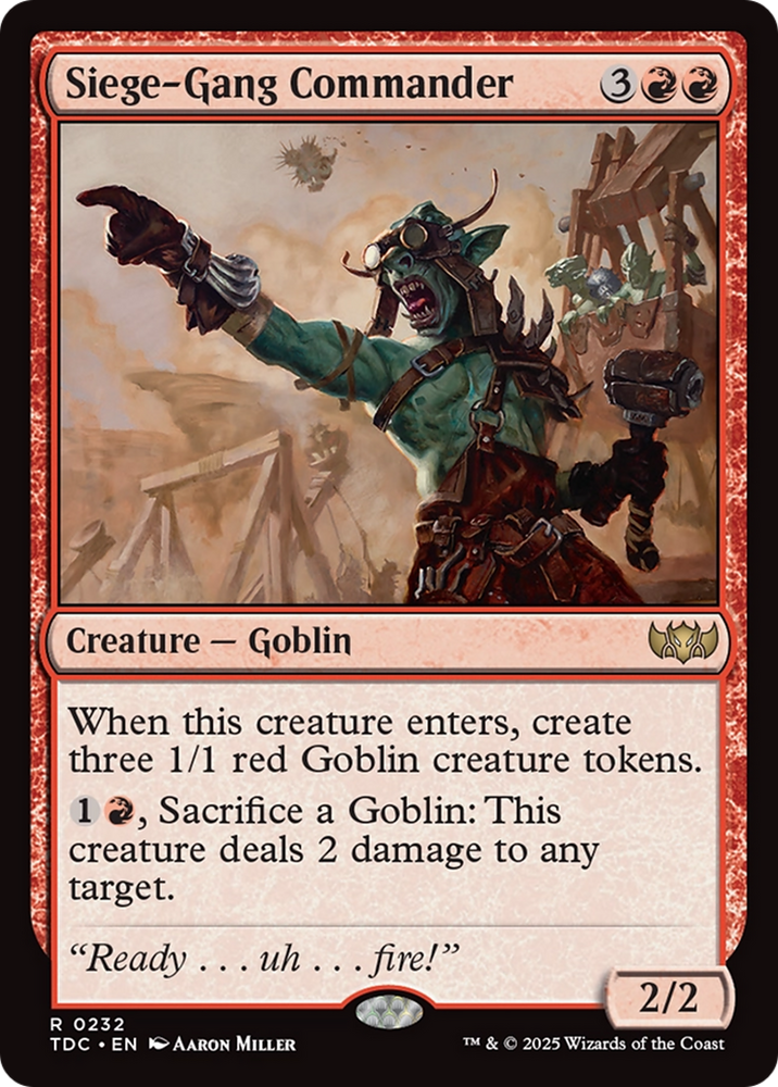 Siege-Gang Commander [Tarkir: Dragonstorm Commander] Magic: The Gathering