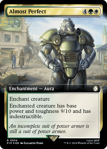 Almost Perfect (Extended Art) (Surge Foil) [Fallout] Magic: The Gathering