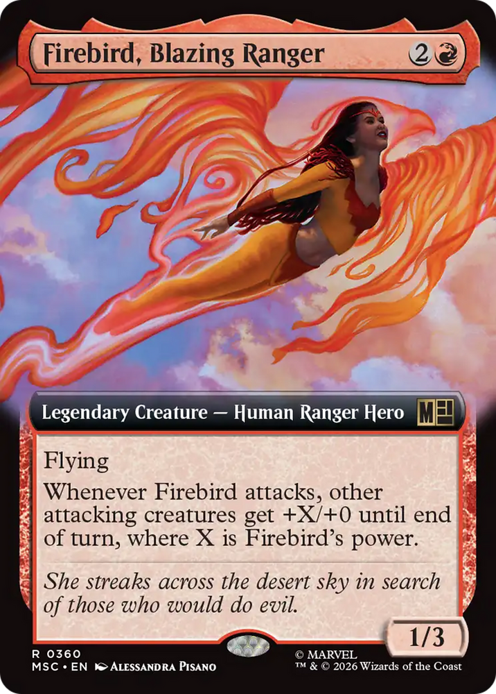 Firebird, Blazing Ranger (Extended Art) [Marvel Super Heroes Commander] Magic: The Gathering