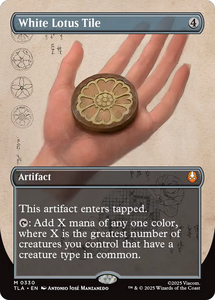 White Lotus Tile (Borderless) [Avatar: The Last Airbender] Magic: The Gathering