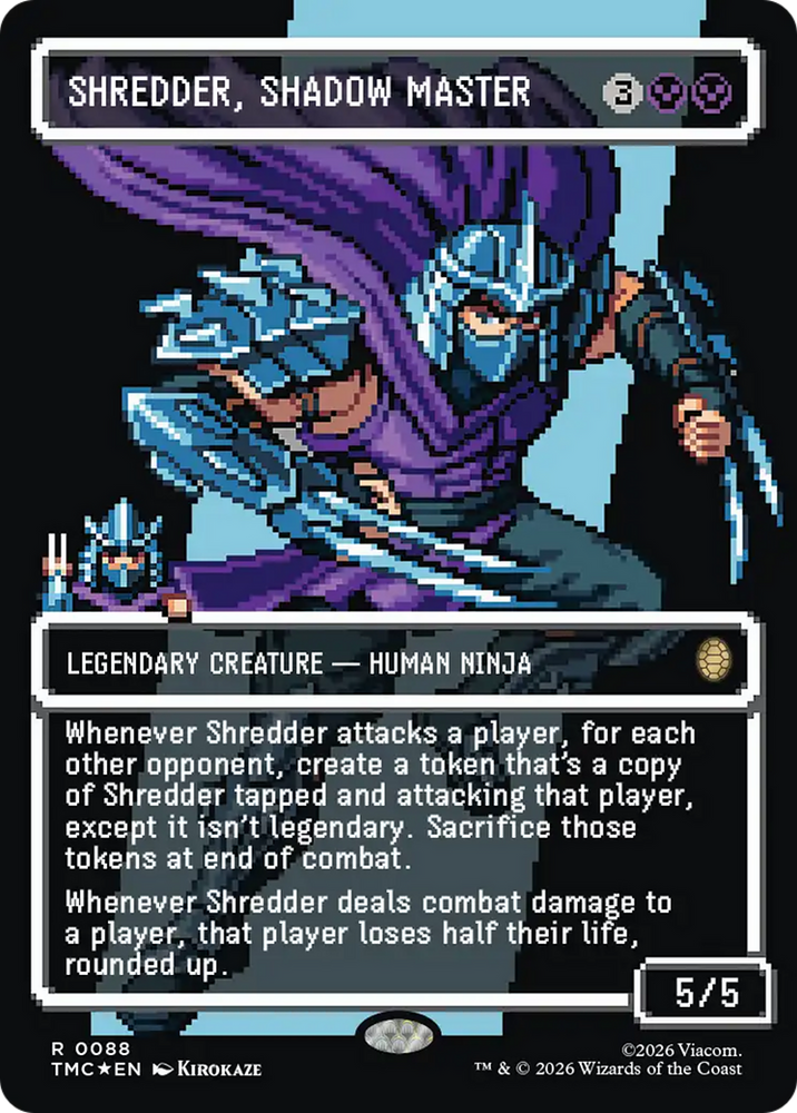 Shredder, Shadow Master (Borderless) (Surge Foil) [Teenage Mutant Ninja Turtles Commander] Magic: The Gathering