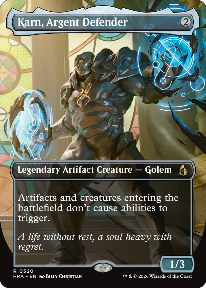 Karn, Argent Defender (Borderless) [Reality Fracture] Magic: The Gathering