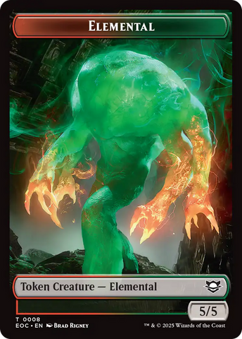 Beast (0006) // Elemental (0008) Double-Sided Token [Edge of Eternities Commander Tokens] Magic: The Gathering
