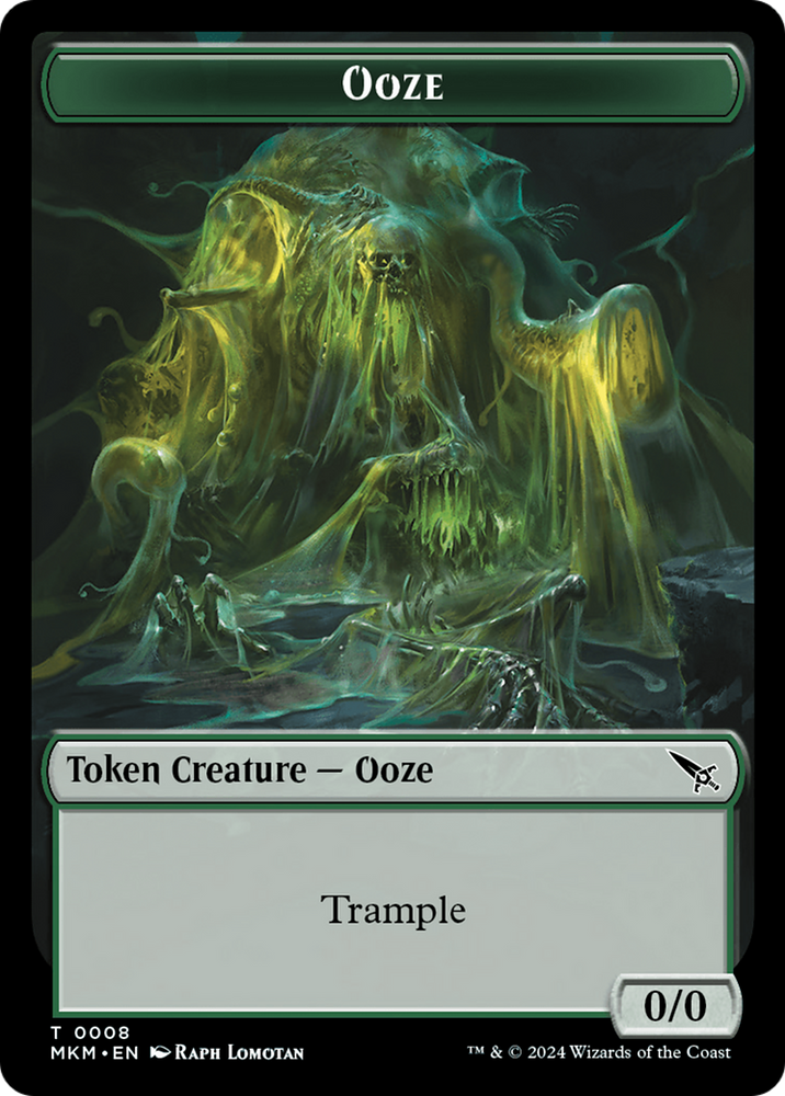 Ooze // A Mysterious Creature Double-Sided Token [Murders at Karlov Manor Tokens] Magic: The Gathering
