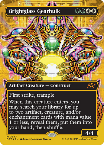 Brightglass Gearhulk (Borderless) (First-Place Foil) [Aetherdrift] Magic: The Gathering