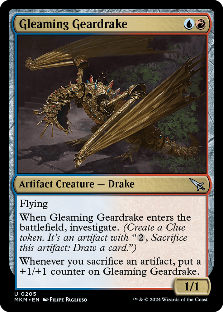 Gleaming Geardrake [Murders at Karlov Manor] Magic: The Gathering